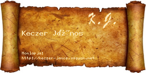 Keczer János névjegykártya