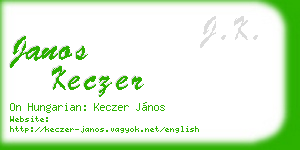 janos keczer business card
